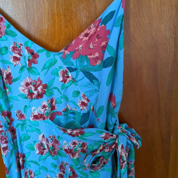 Zara Blue and Pink Floral Print Midi Dress - Picture 8 of 11